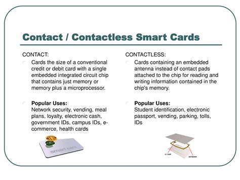 two types of smart cards are contact and contactless quizlet|Chapter 8 Secondary Terms Flashcard.